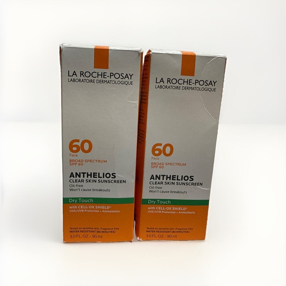 (2) La Roche-Posay Dry Touch Anthelios Clear Skin Sunscreen SPF 60, 3.0oz - 2028